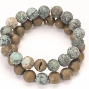 African Turquoise Golden Bracelets