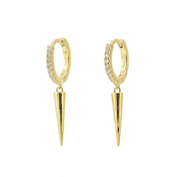 Gold circle and spike earrings image