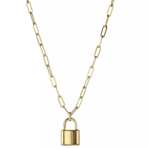 Gold chain with gold lock image