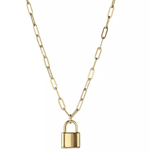 Gold chain with gold lock image