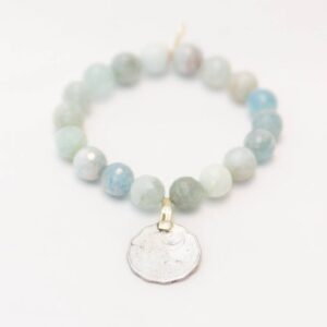 Aquamarine + Vintage Silver Coin Bracelet