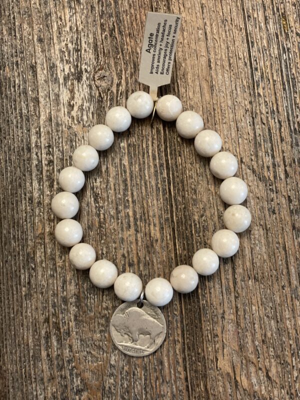 Agate + Buffalo Nickel Bracelet - Image 3