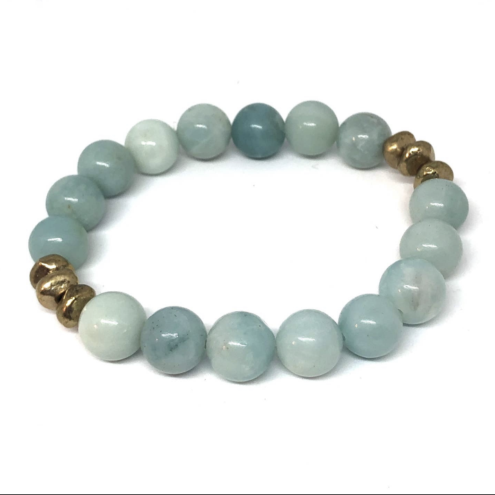 Sea blue beaded bracelet image