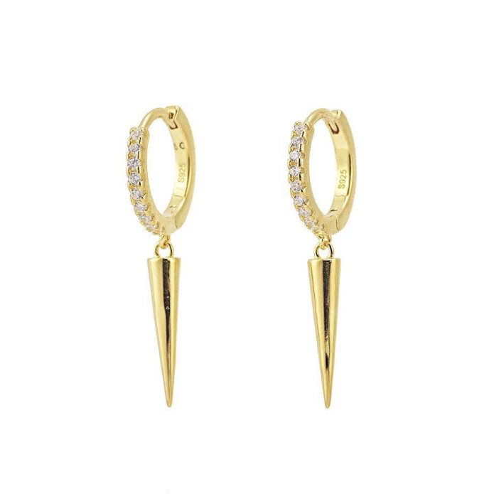 Gold circle and spike earrings image