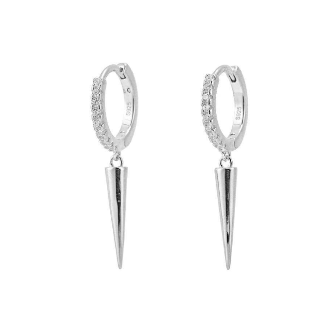 Dangling Diamond Spikes_Silver