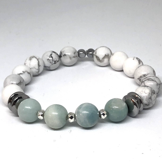 Howlite and Amazonite Indie Bracelet